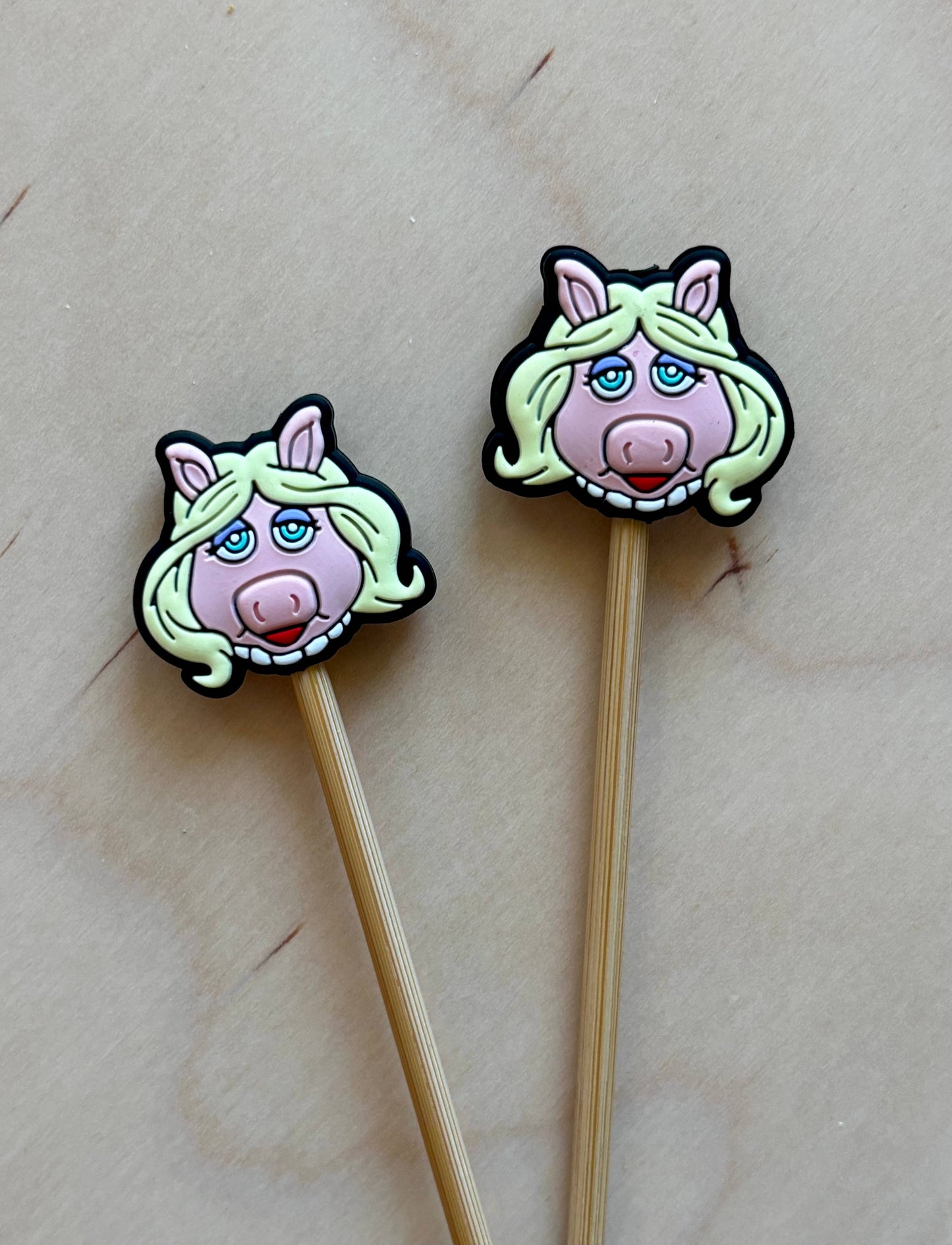 Knitting Needle Point Protector Miss Piggie TV Show Star