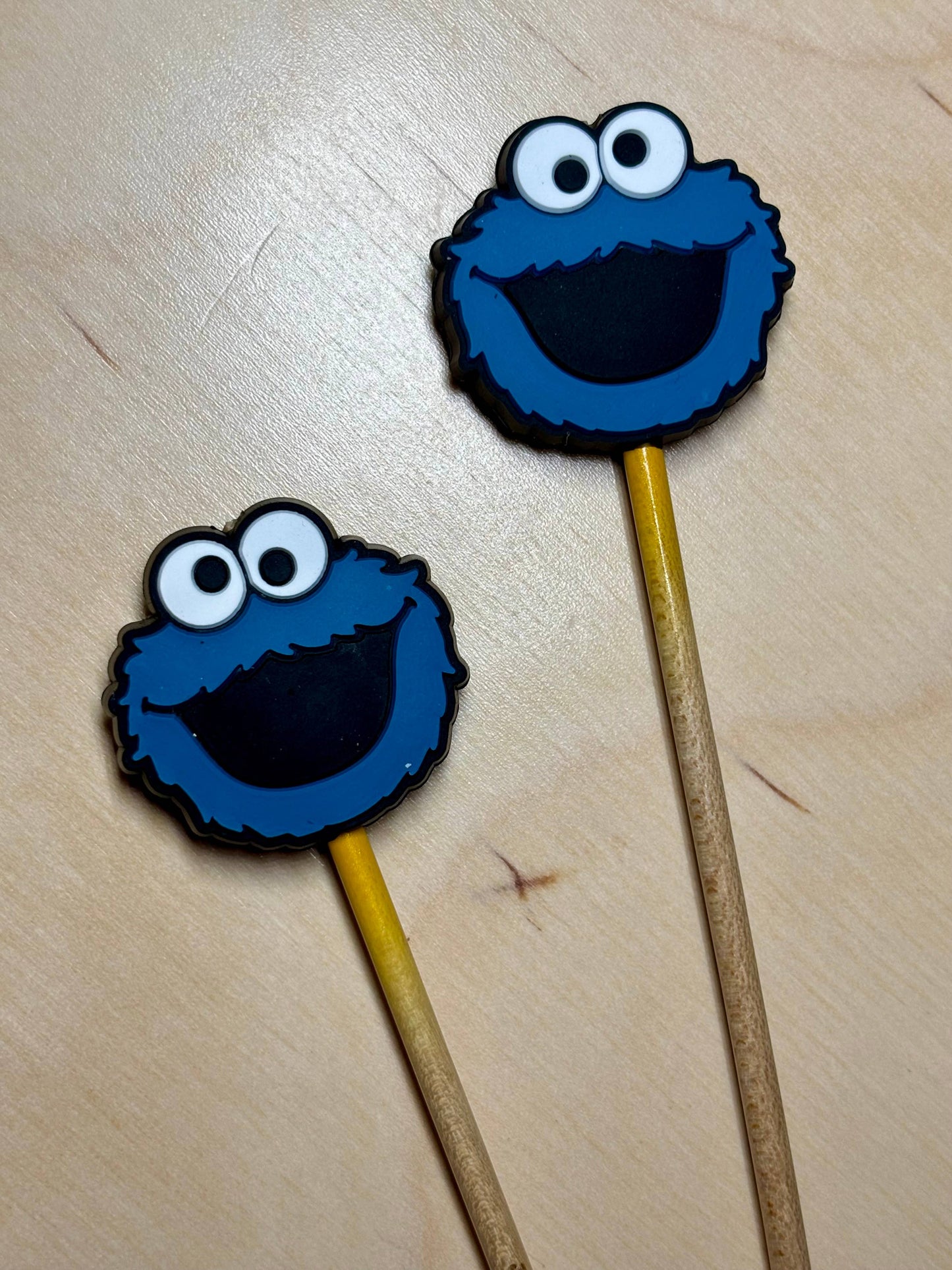 Knitting Needle Point Protectors - Cookie Monster TV Show