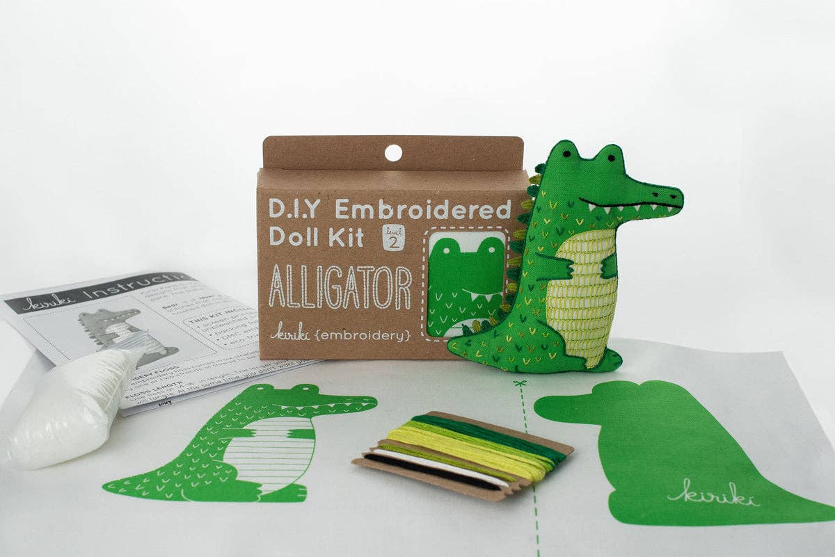 Alligator - Embroidery Kit by Kiriki Press