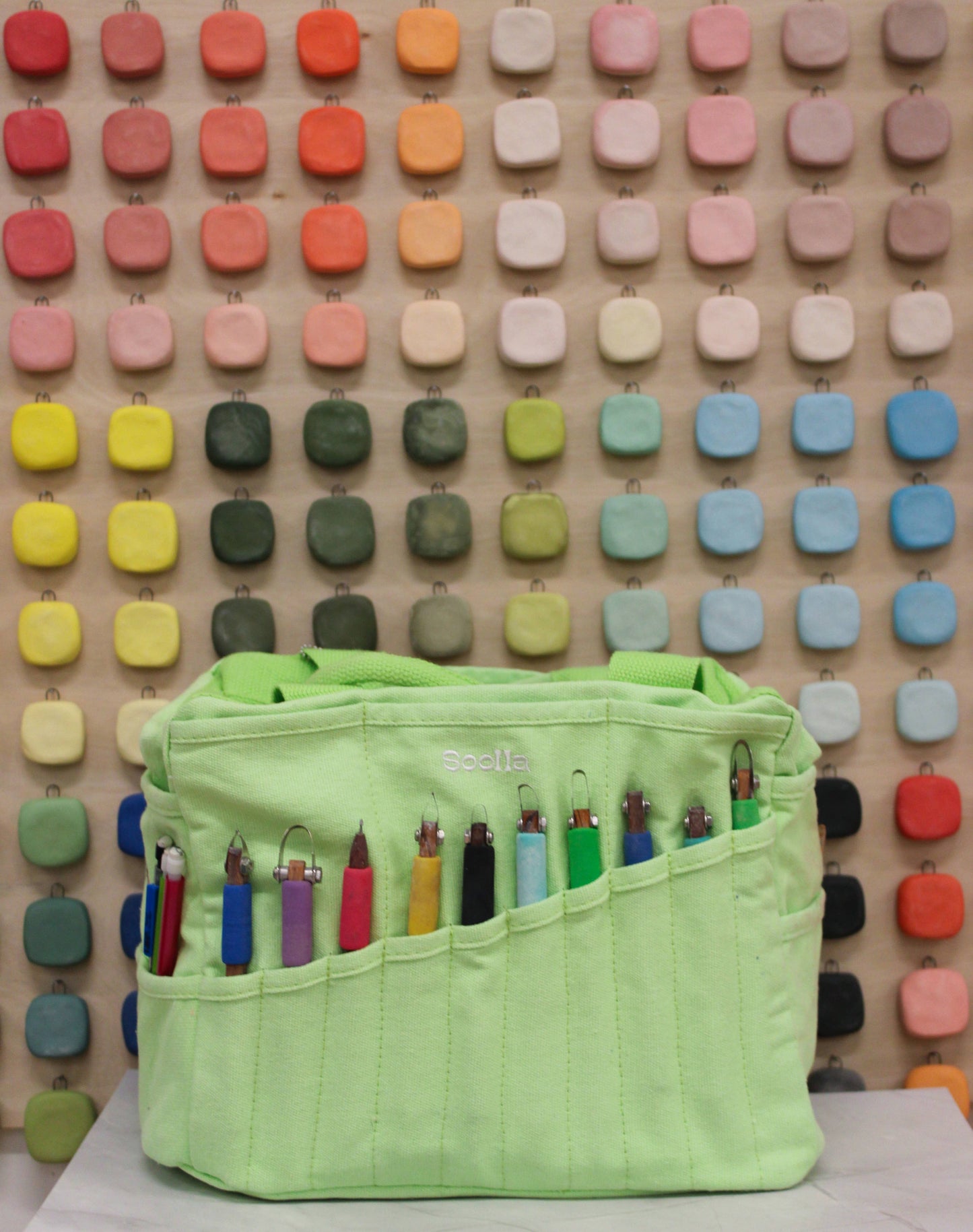 Soolla Studio Artist Bag, Lime Drip, Stationary Bag