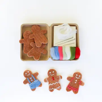 Mini Gingerbread Cookie Felting Craft Kit