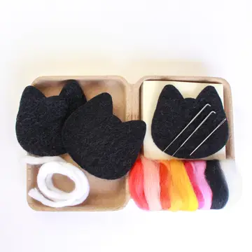 Mini Black Cats Felting Craft Kit