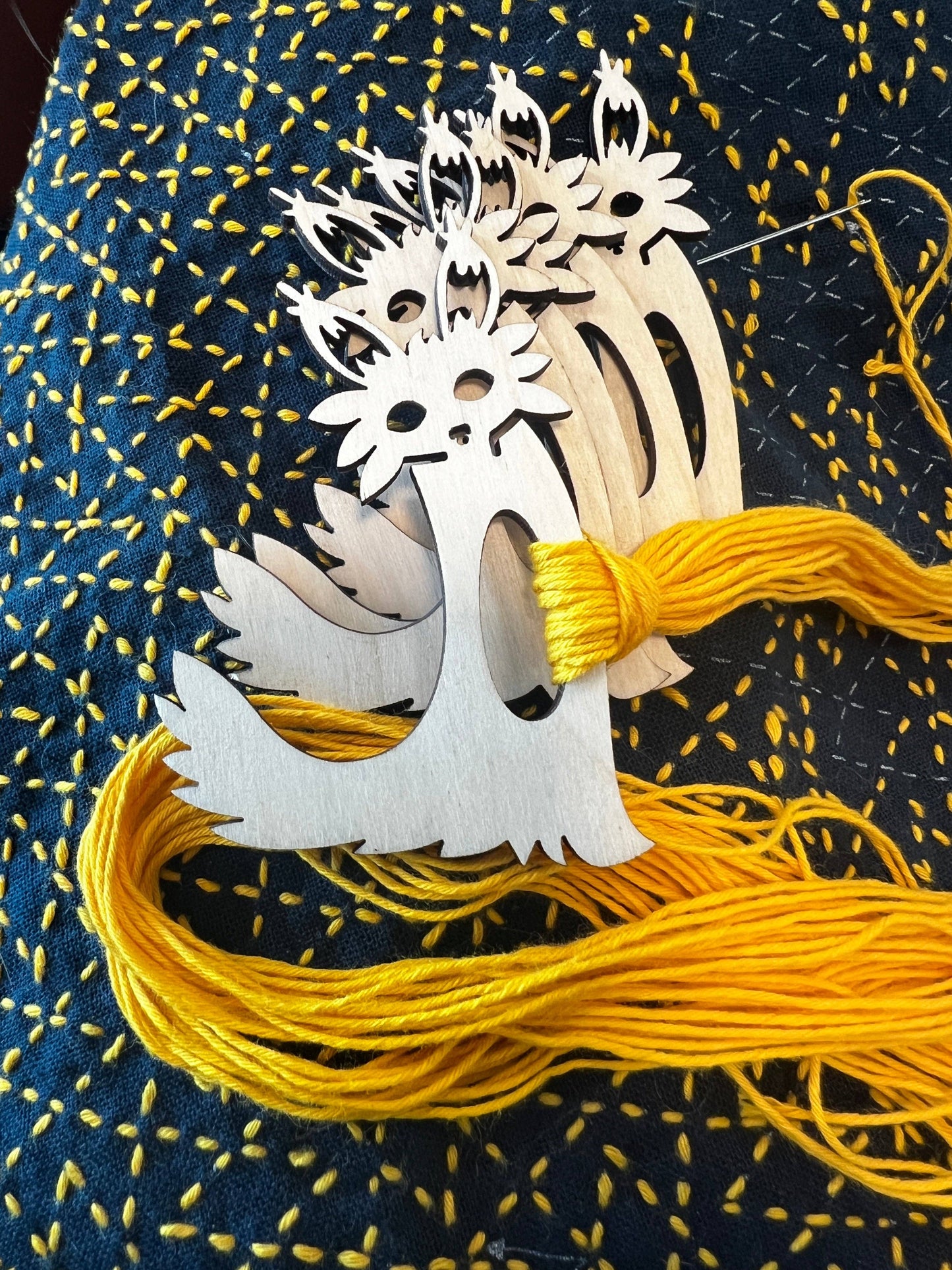 Foxy Bobbins! Sashiko/Embroidery Thread Minder