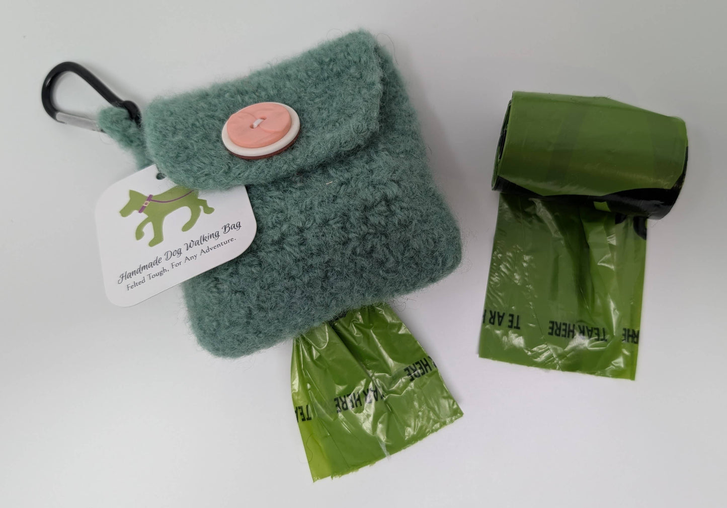 Handmade Felted Dog Walking Bag & Poop Bag Holder