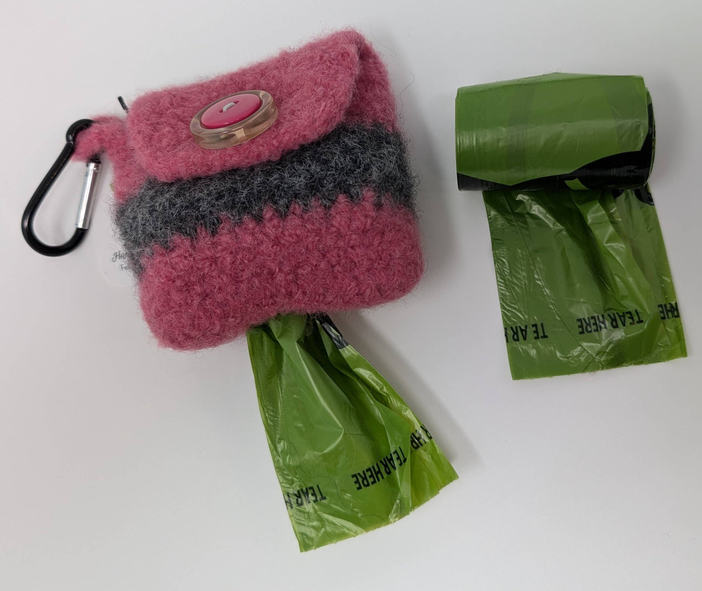 Handmade Felted Dog Walking Bag & Poop Bag Holder