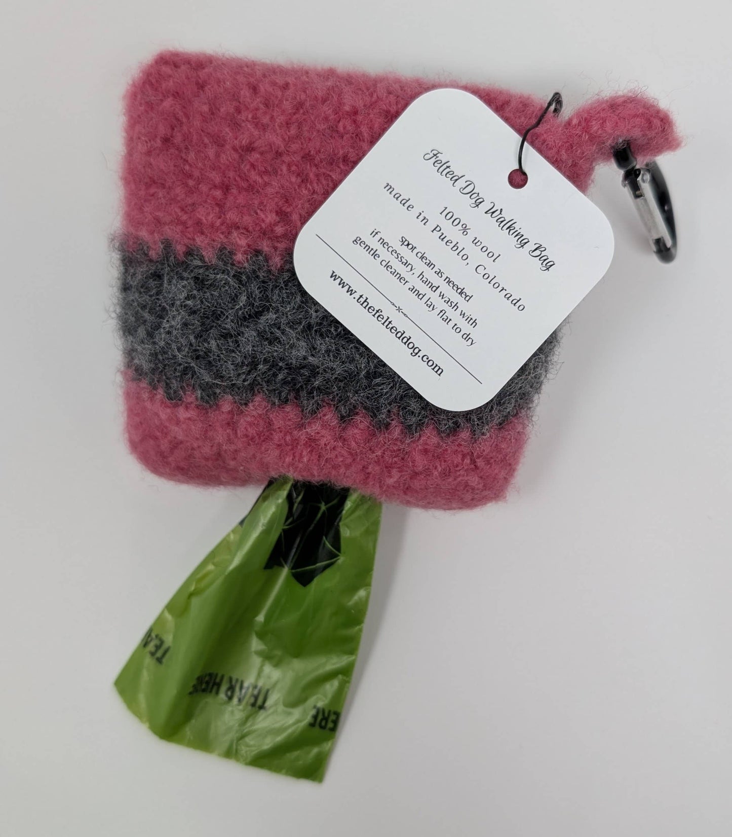 Handmade Felted Dog Walking Bag & Poop Bag Holder