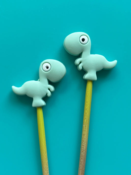 Knitting Needle Point Protectors Cartoon Mint Dinosaurs