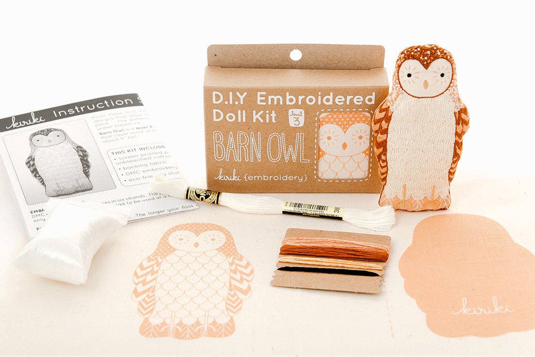 Barn Owl - Embroidery Kit by Kiriki Press