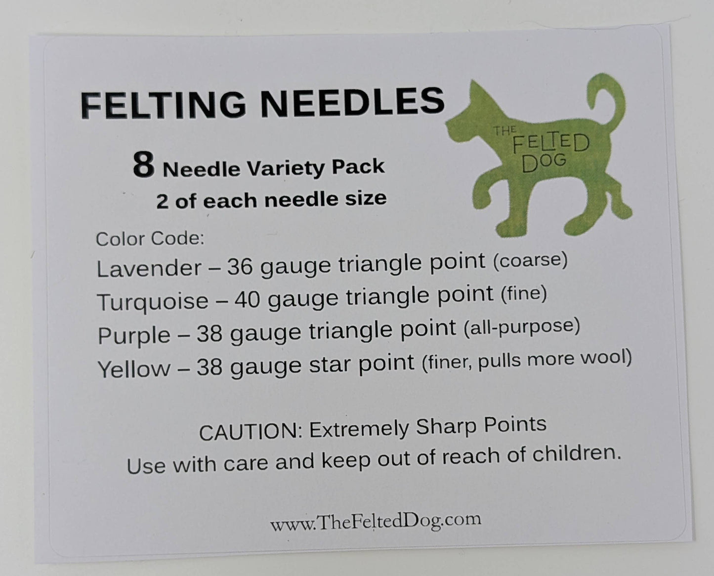 8-Piece Color-Coded Felting Needle Variety Pack