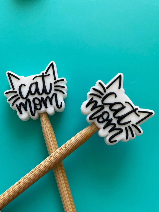 Kawaii Black and White Paw Cat Mom Pet Animal Gift for Knit