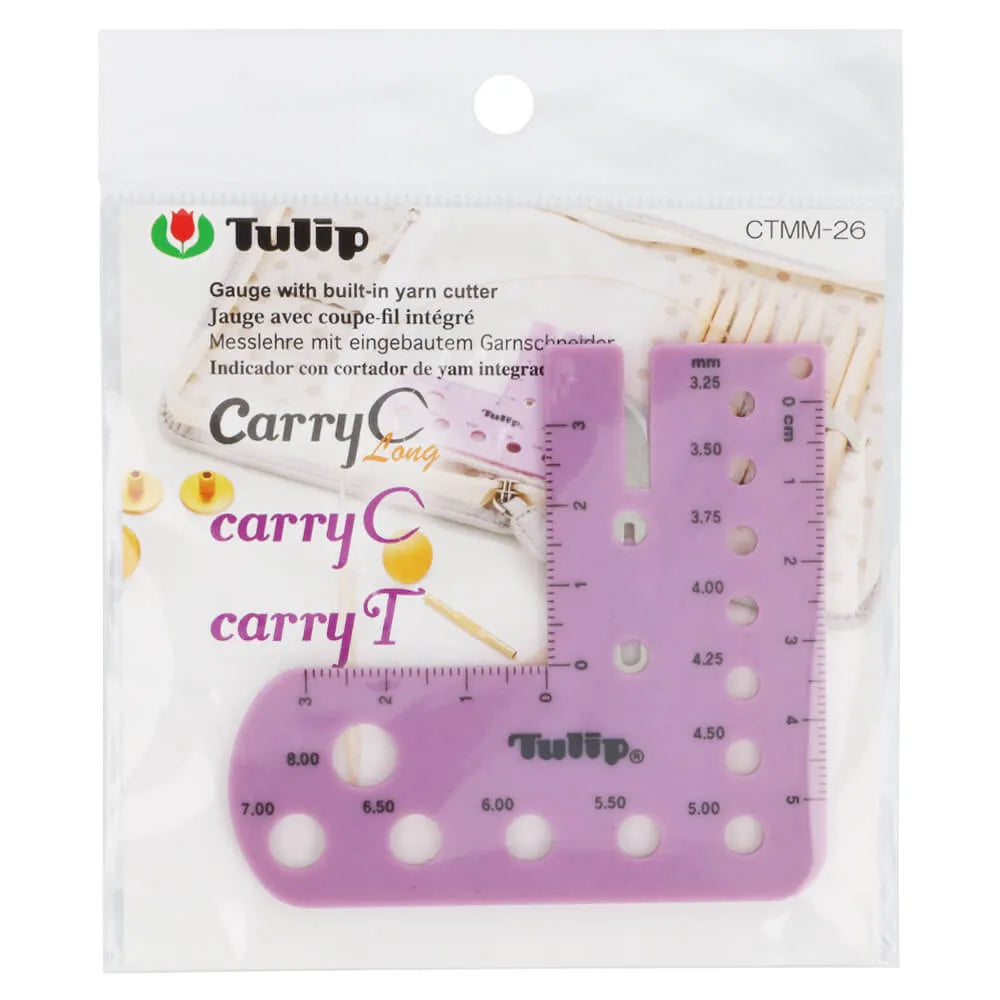 Tulip Needle Gauge with Built-in Yarn Cutter