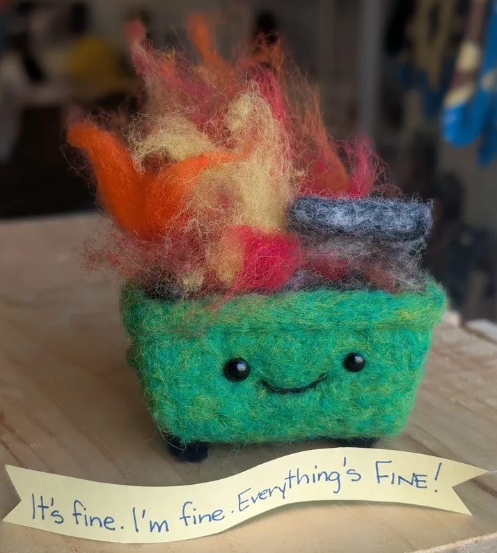 Emotional Support Dumpster Fire Needle Felting Kit