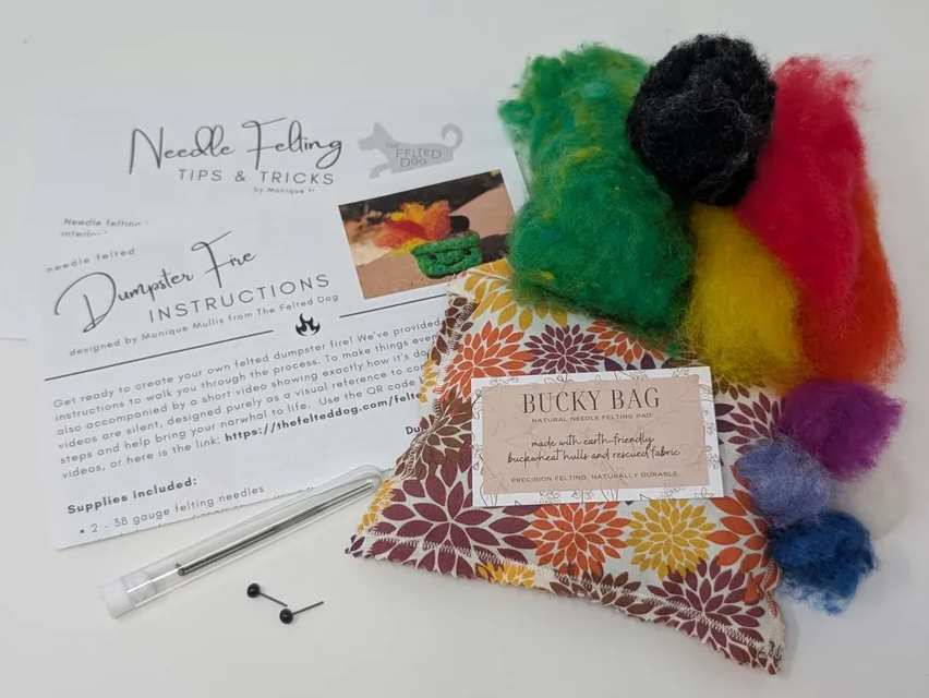 Emotional Support Dumpster Fire Needle Felting Kit