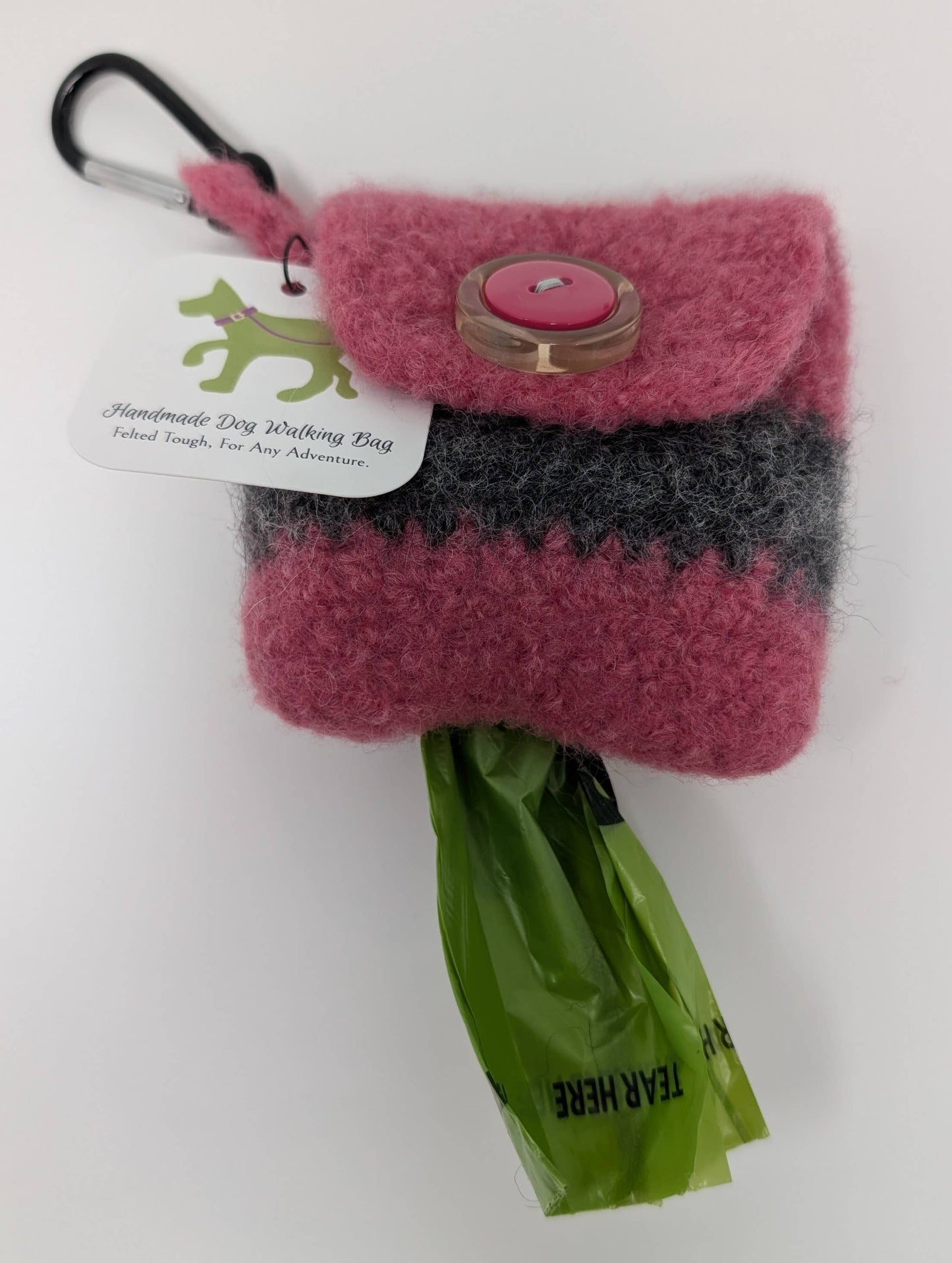 Handmade Felted Dog Walking Bag & Poop Bag Holder