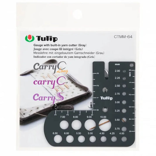 Tulip Needle Gauge with Built-in Yarn Cutter